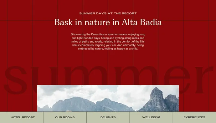 Menu hotel recort summer